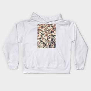 Wild bush, leafy garlands, posterized photo with cartoon effect, soft neutral colors Kids Hoodie